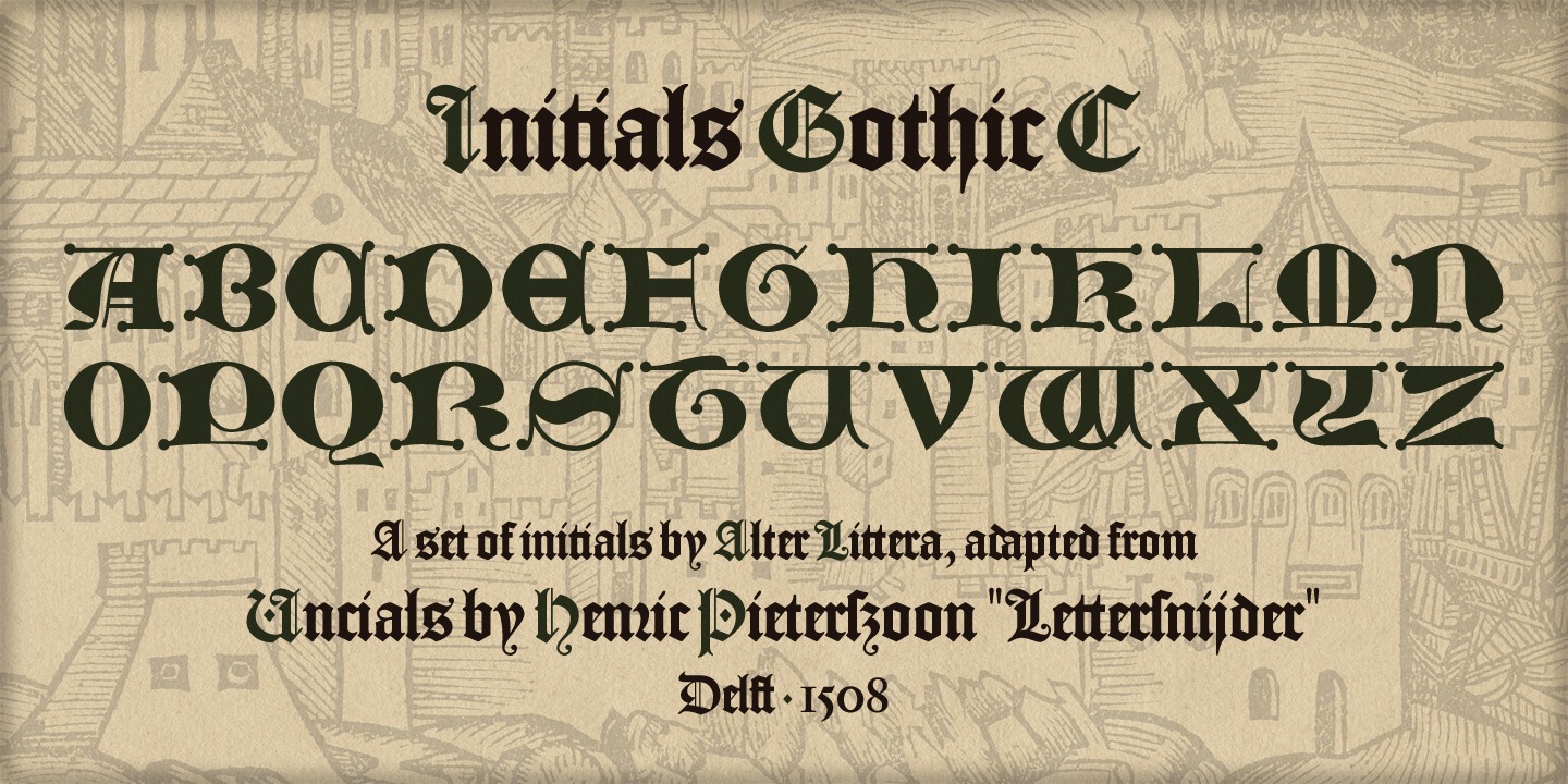 Example font Initials Gothic C #2
